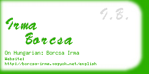 irma borcsa business card